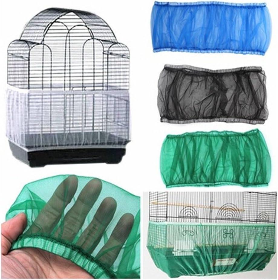 Bonaweite Mesh Bird Seed Catcher, Birds Cage Net Cover, Soft Nylon Skirt with Adjustable Drawstring : Pet Supplies