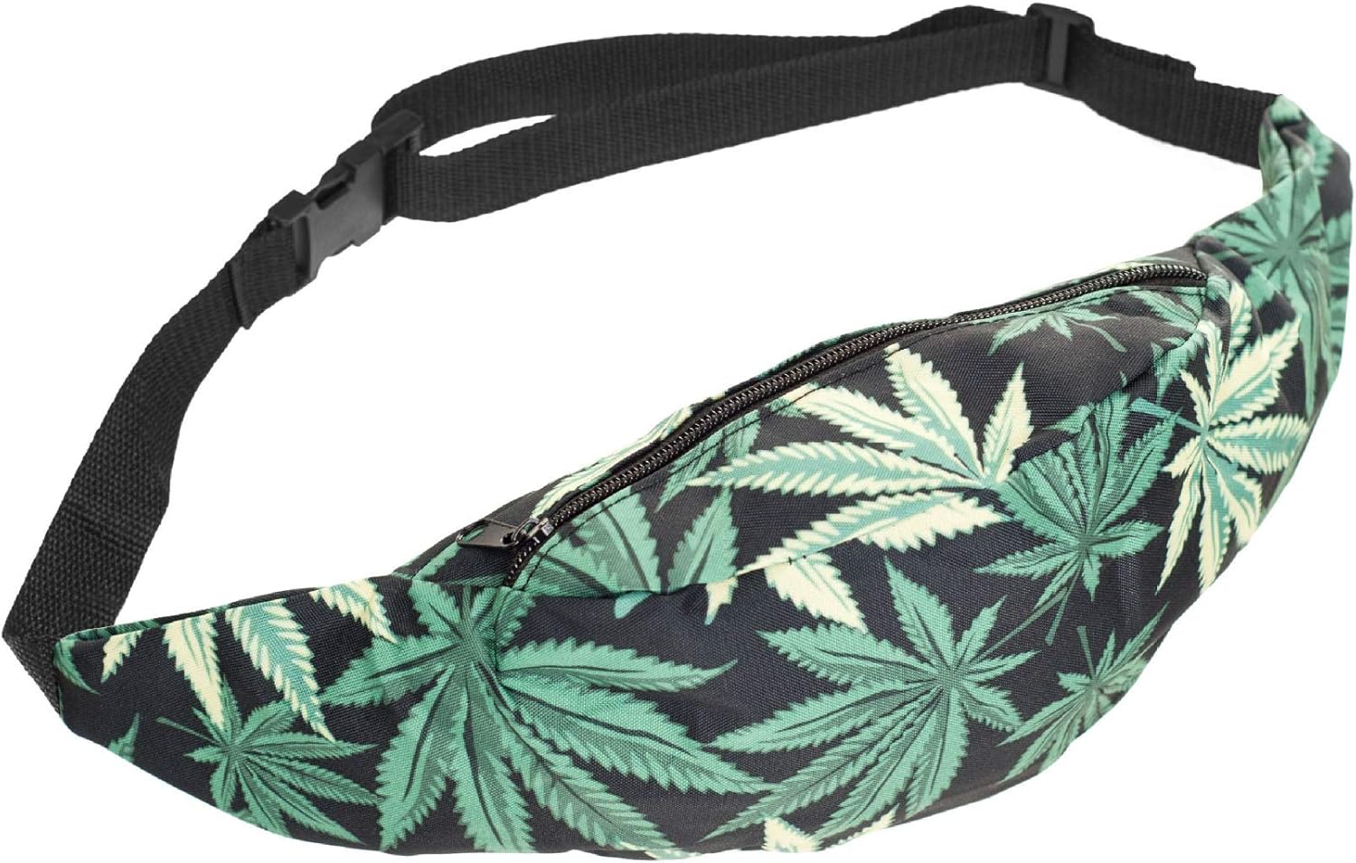 FannyPack Hemp Leaf Weed Waist Bags for Women (green