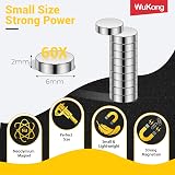 Wukong N45 Tiny Magnets 6x2mm 60 Pack Small Neodymium Magnets for Craft DIY view 2
