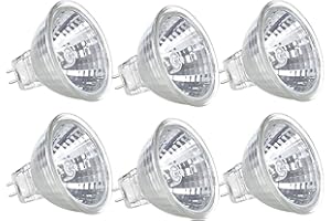 12VMONSTER MR11 Type Halogen Light Bulb Down Reflector Spot Lamp 10 Watt 12V 2 Pin Oven Hood Range Lighting High CRI Bright Kitchen 45° Beam Warm White 10W GU4 Dimmable Replacement GL Fiber Optic BAB C I 6 Pack