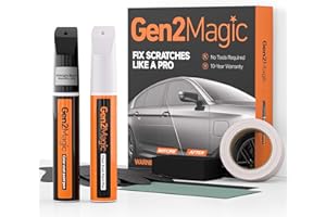 Gen2Magic Attitude/Midnight Black Metallic Touch Up Paint Pen Kit for Toyota [Clear Coat Included], 218 Color Match, Easy Scratch Repair for Toyota RAV4 Camry Corolla Tacoma Highlander 4Runner & More