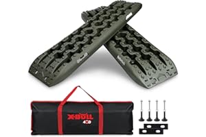 X-BULL New Recovery Traction Tracks Sand Mud Snow Track Tire Ladder 4WD (Olive,3gen),Bag+Hardware+Tracks