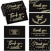 180 Black Gold Thank You for Supporting My Small Business Cards Small Thank You for Your Order Greeting Cards for Retail Store, Handmade Goods, Shop Package Inserts, 2 x 3.5 Inch