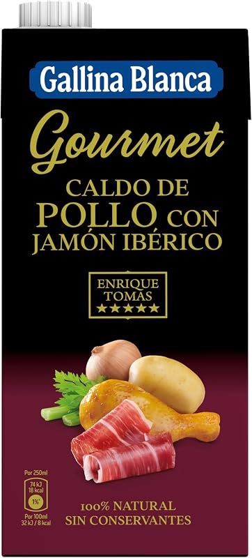 Caldo Gourmet de Pollo con Jamón Ibérico 1L