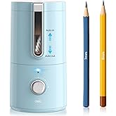 deli Electric Pencil Sharpener, Fully Automatic Pencil Sharpener | for 6.9-8mm Pencils, 5 Sharpness Modes, Rechargeable Hands-Free Sharpener for Classroom Home Office,Blue