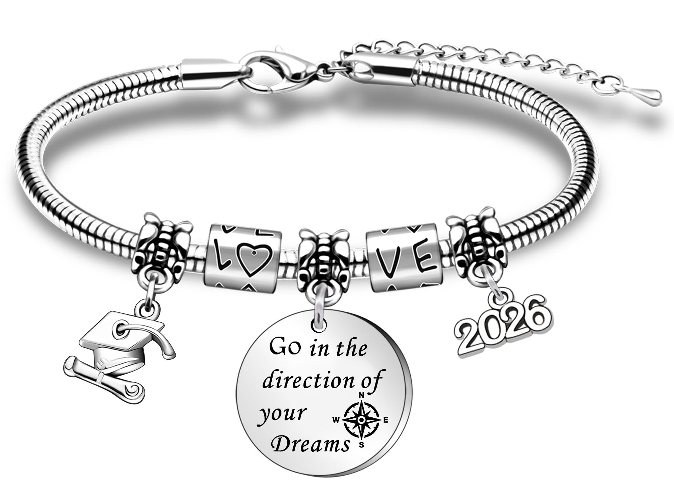 WTOPP Graduation Gifts For Her 2026, High School College Graduation Gifts Inspirational Graduation Bracelet