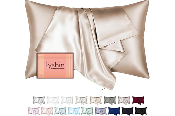 Mulberry Silk Pillow Cases Standard Size with Hidden Zipper, Ultra Smooth and Soft Breathable Cooling Silk Satin Pillowcase f