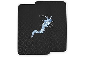 david's kids 2 Pack 38''x25'' Waterproof Mini Crib Mattress Protector, Fitted Pack N Play, Playard and Mini Crib Mattresses, Ultra Soft Breathable Pad Cover for Boys Girls Neutral, Black