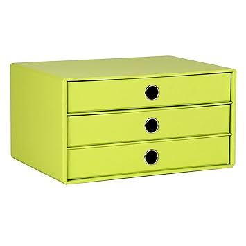 Soho A4 Filing Storage Box With 3 Drawer Lime Green Amazon Co
