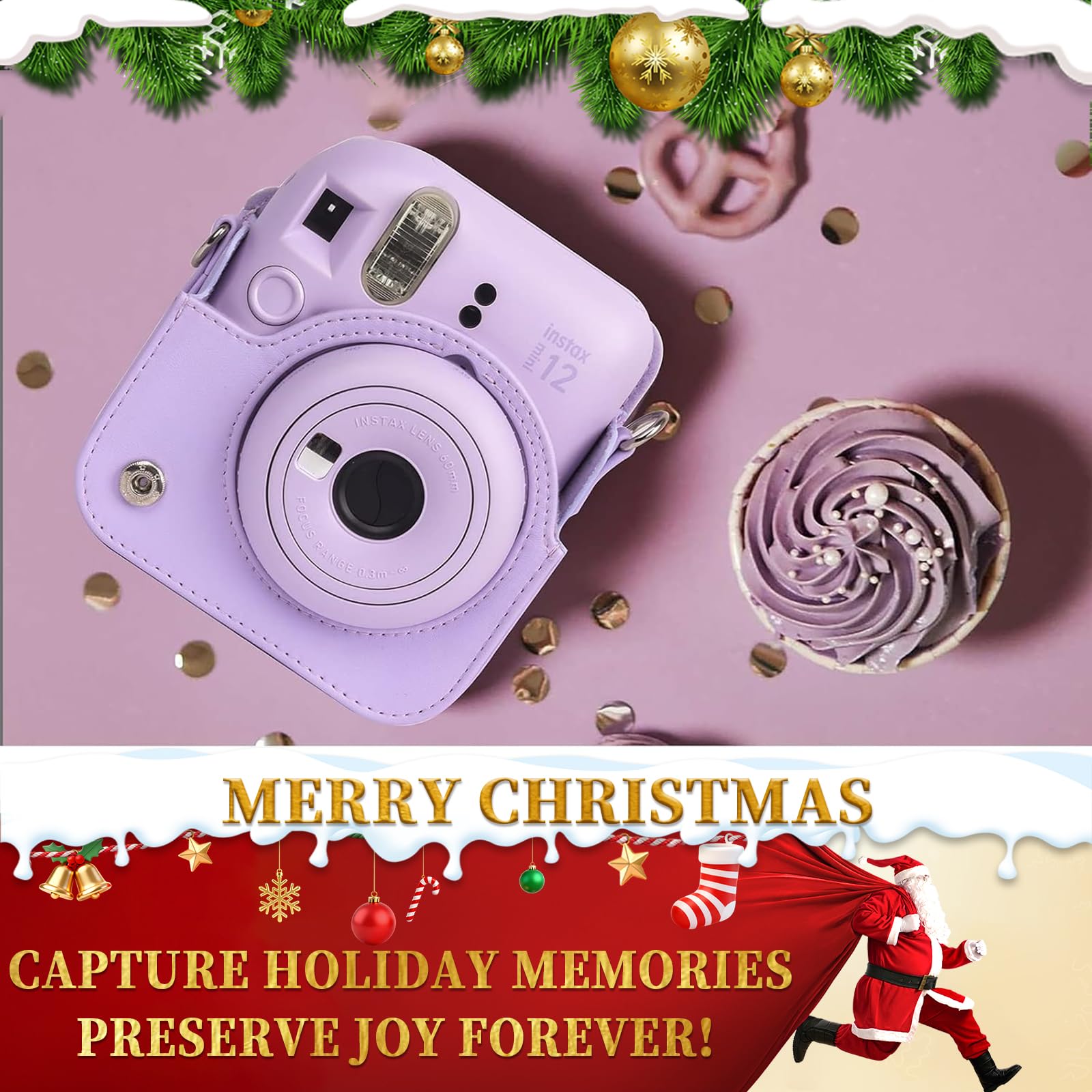 Condition photo showing New/Like New for caiyoule accessories for fuji instax mini 12 camera, accessory bundle include pu leather 12 case, mi