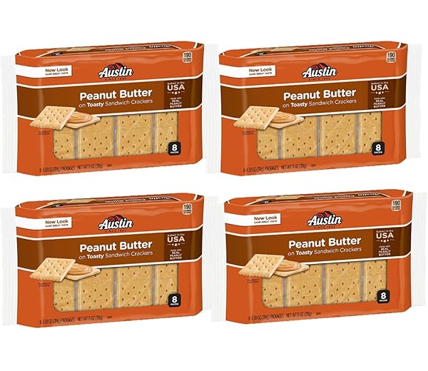AUSTIN, TOASTY ROUND CRACKERS WITH PEANUT BUTTER, 8...
