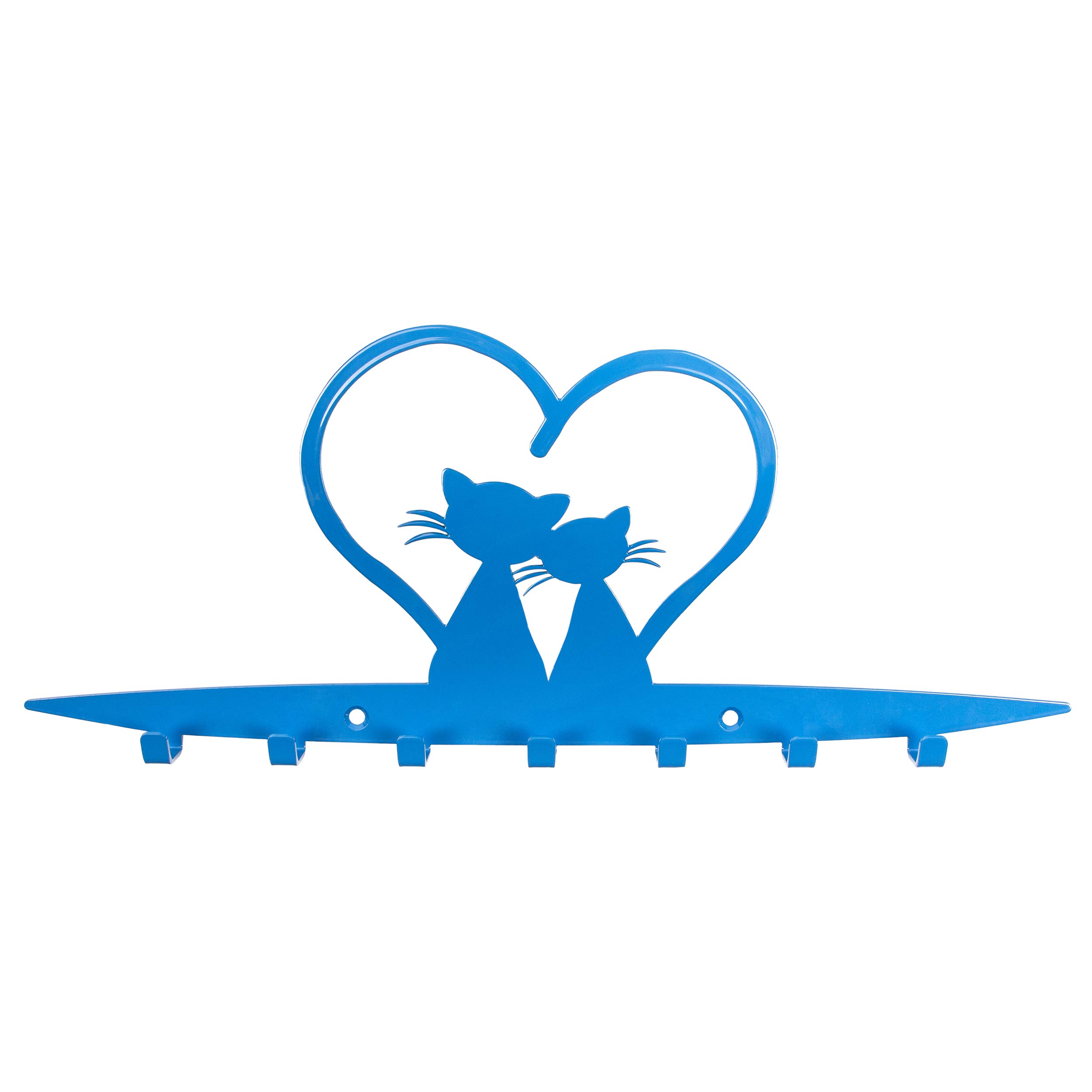 Galleksa Children's Wall-Mounted Coat Hooks Hanger Rack Cats in Love Blue