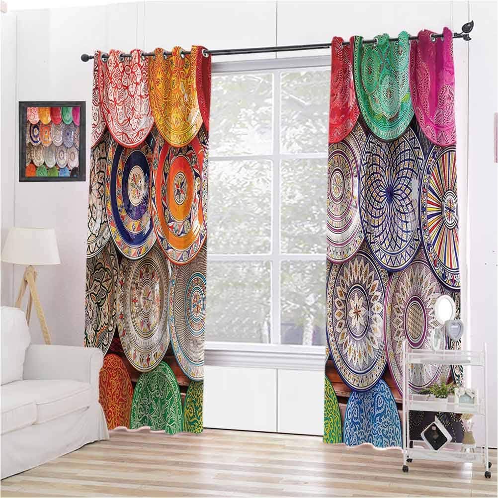 Moroccan Decor Room Darkened Insulation Grommet Curtain