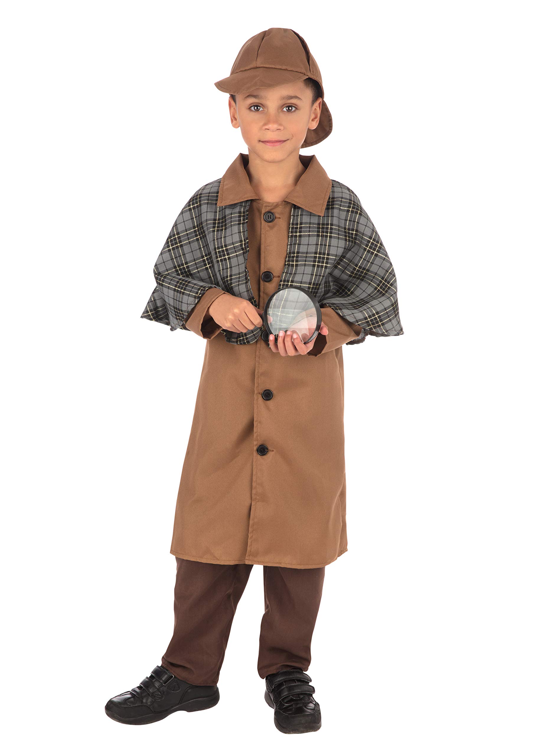Bristol Novelty CF237XL Detective Boy (Extra Large) Costume, Brown, 9-10+ Years Old Halloween Halloween