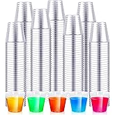 Enjamyo 500 Pack 1.5oz Plastic Shot Glasses,Mini Disposable Cups,Clear Plastic Shot Cups,Small Party Cups Tasting Cups for Whiskey,Wine Tasting,Food Samples Cups For Party and Gathering