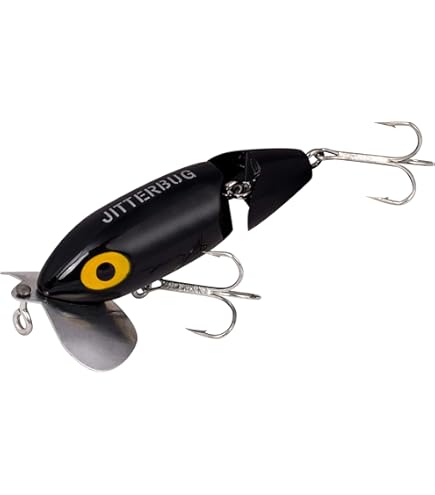 Arbogast Jitterbug Fishing Lure, White/Red Head, 2 1/in