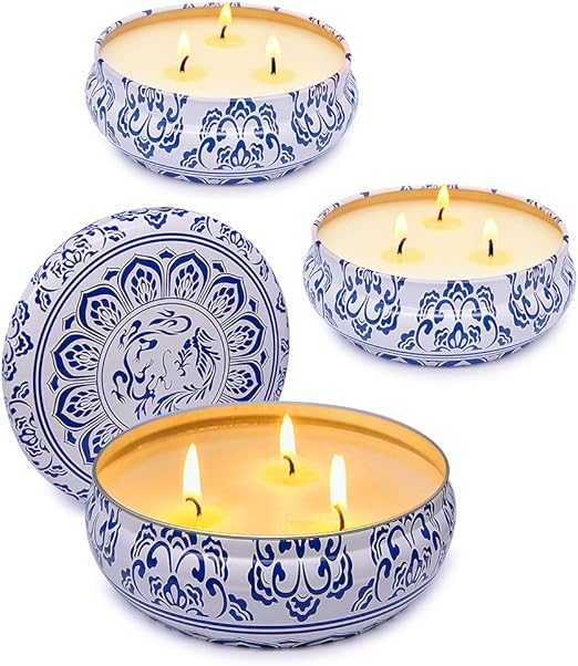 Amazon Niky 香り付きキャンドル 3芯ソイワックスキャンドル 屋外および屋内用 Niky Candle 006 キャンドル キャンドルスタンド オンライン通販