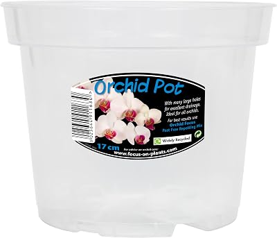 Growth Technology Clear Orchid Pot 17cm – Transparent Plastic Pot with Holes