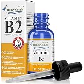 HoneyCombs Liquid Vitamin B2 Drops, Riboflavin B2 Supplement, 1 Fl Oz | Headache Support, Energy Metabolism &amp; Nervous System Support, High Potency, Alcohol Free, Vegan, Fast Absorbing