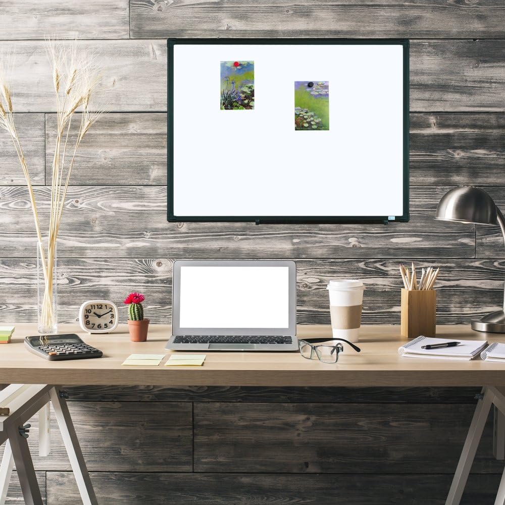 Lockways Magnetic Dry Erase Board - Magnetic Whiteboard/White Board 24 x 18 Inch, Black Aluminium Frame Magnetic Board for School, Home, Office : Office Products