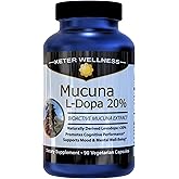 Mucuna Pruriens 20% L-Dopa – Standardized Velvet Bean Extract for Natural Dopamine, Focus & Mood Support – Pure 8:1 Concentrated Herbal Supplement – Vegan, Non-GMO, 90 Capsules