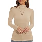 Zephyrine Womens Long Sleeve Mock Turtleneck Lightweight Shirts Slim Fitted Base Layer Undershirt