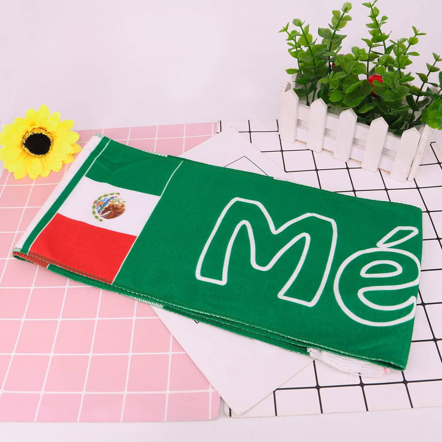 Mexico 2018 World Cup Fans Scarf National Team Scarf Flag Banner Football Cheerleaders Scarves : Clothing