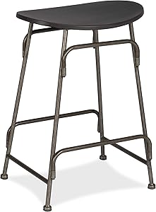 Hillsdale Mitchell Backless Non-Swivel Counter Stool, Dark Weathered Gray