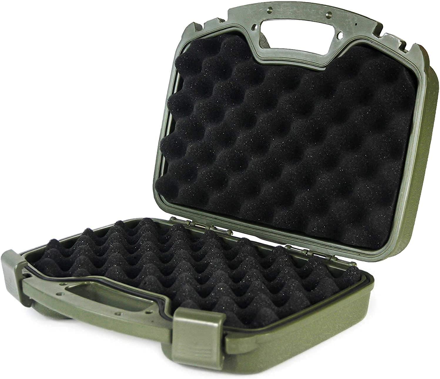 VicBre Hard Pistol Case with Foam,Lockable Waterproof Portable 2 Handguns Magazine Storage Box for Outdoor Shooting Hunting Range