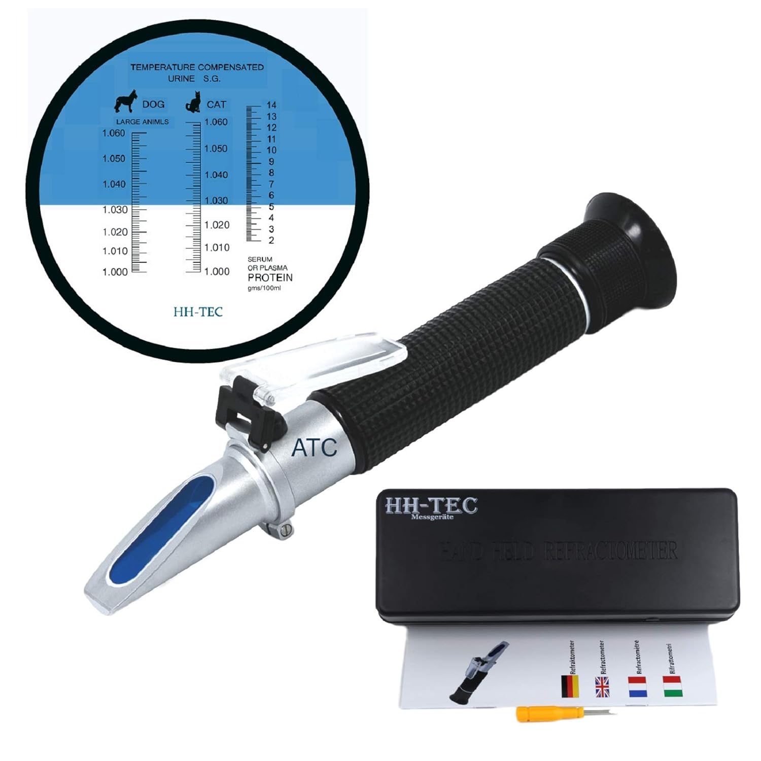 HHTEC Clinical Refractometer Veterinary HandHeld Refractometer Vet