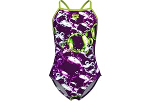 ARENA Girls Feel Soap Bubbles Light Drop Back Athletic One Piece Swimsuit