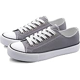 ANTLULU Womens Canvas Shoes Low Top and Lace up Fashion Casual Sneakers Black and White Classic