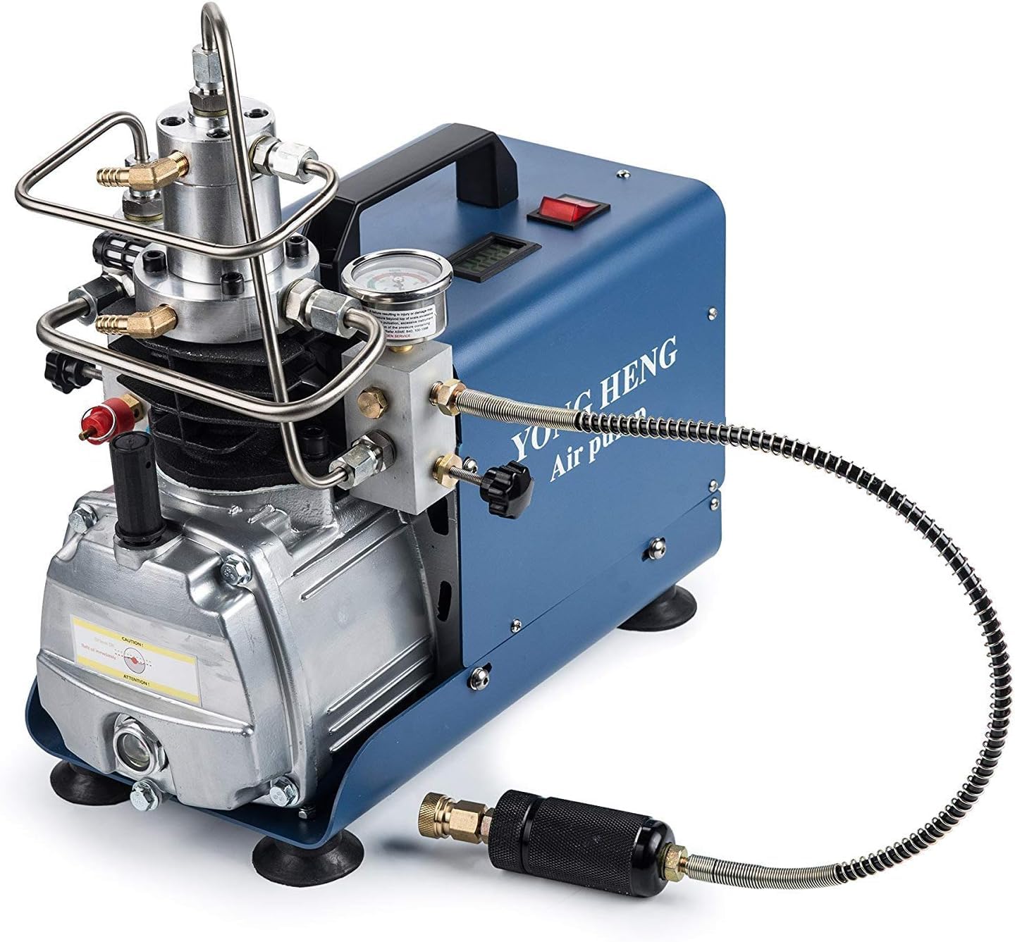 CGOLDENWALL 30MPA 4500PSI 高圧エアコンプレッサー 1L/10min 圧力設定可 水冷スーパーエアコンプレッサ 吐出し空気量50L/min空気圧縮機 消防、エアソフト、ペイントボール、漏れ検知、耐圧テスト、自動車タイヤなどに使用 (電源電圧AC100~120V/60Hz)