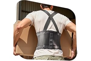 CHANGENOW Medical-Grade Work Back Brace with Adjustable Shoulder Straps [Stronger Support & Breathable Mesh] Lower Back Support Belt for Men Women - Pain Relief for Lifting, Warehouse, Construction & Moving