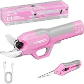EZUVITA 8V Cordless Electric Pruning Shears, SK5 Blade &amp; 2000mAh Removable Battery Powered Pruning Shears with Hand Pruners for Gardening, Tree Branch &amp; Orchard Trimming Pink