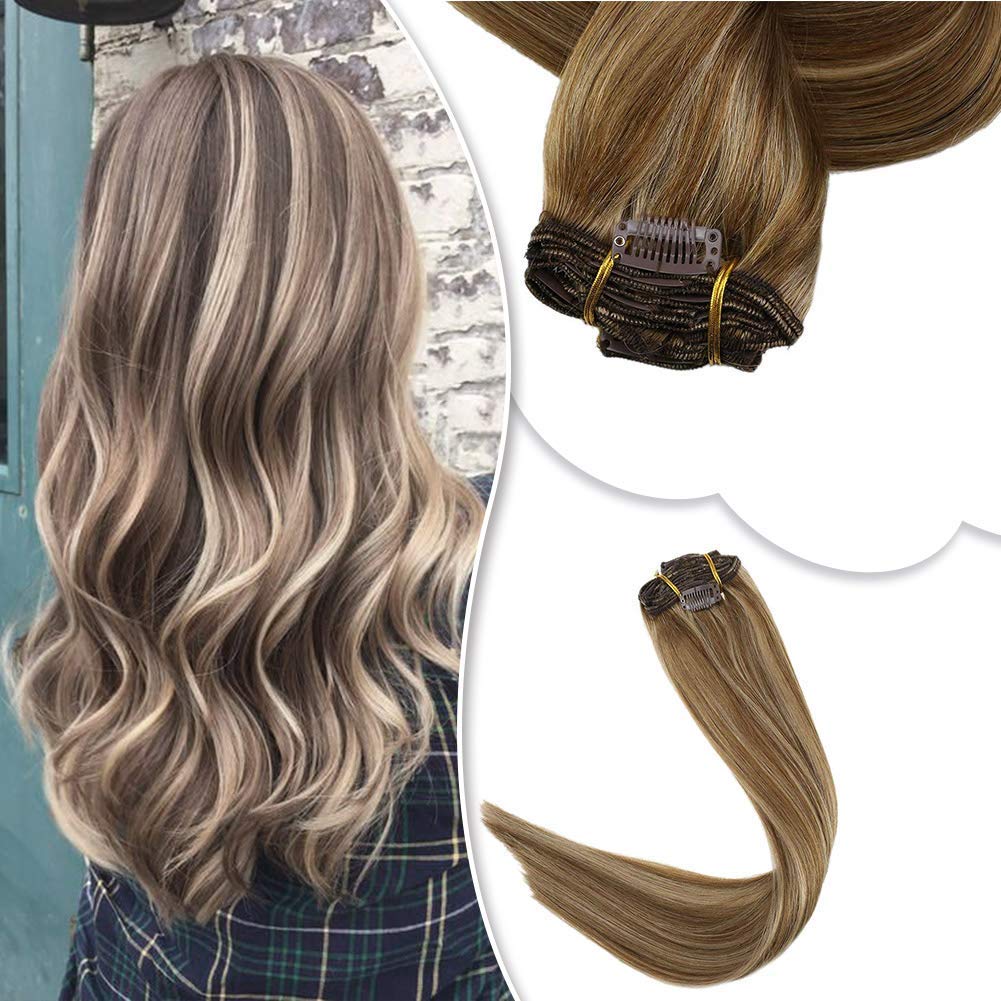 Amazon Com Easyouth 18inch Clip In Hair Extensions 10 Golden