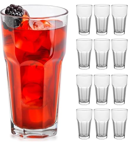 Amazon.com | BOHEM'S Drinking Glasses, 12 Ounce Glass Water Cups, Glasses  Drinking Set of 4, Stackable Glasses, Highball Glasses, Heavy Base  Tumblers, Water Glasses for Soda, Juice, Milk, Coke,: Highball Glasses