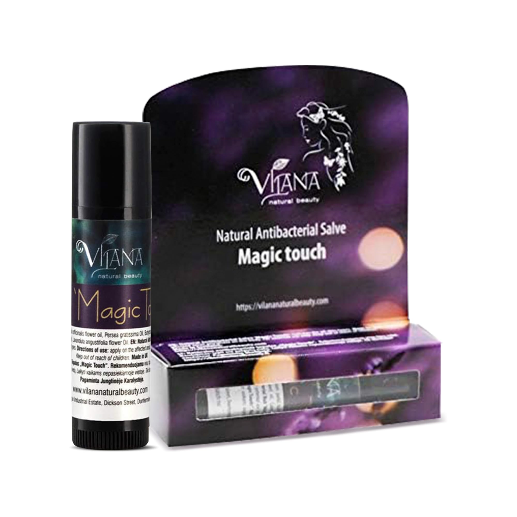 Vilana 100% Natural Magic Touch Antibacterial Salve, Soothes Irritated Damaged Skin, Itching, Dry Skin, Cold Sores, Rashes, Bruises, Sulphate-Free Balm, Magic Healer with Natural Oils 10 ml (Pack 1)