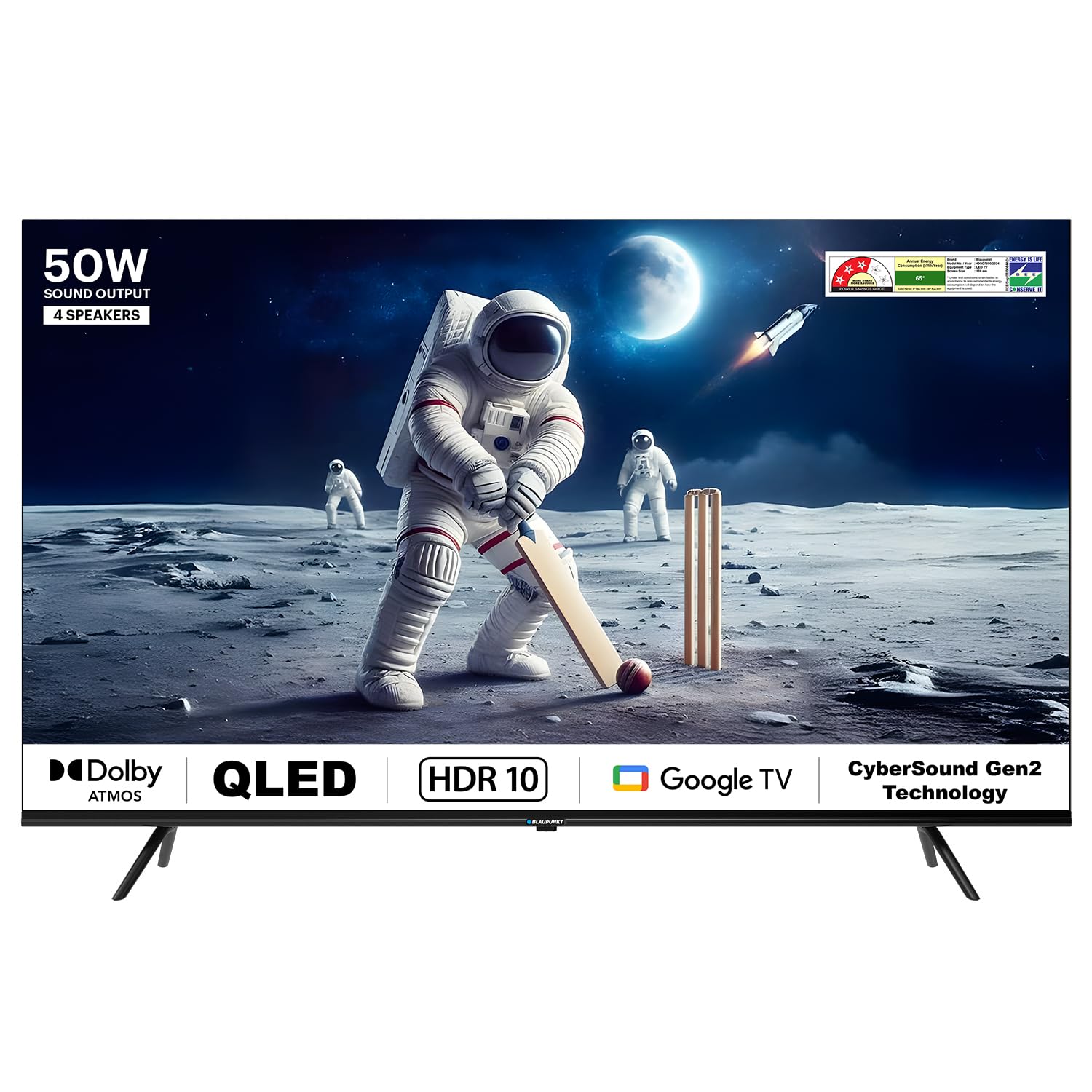 Blaupunkt 108 cm (43 inches) Quantum Dot Series 4K Ultra HD QLED Google TV 43QD7050 (Black)