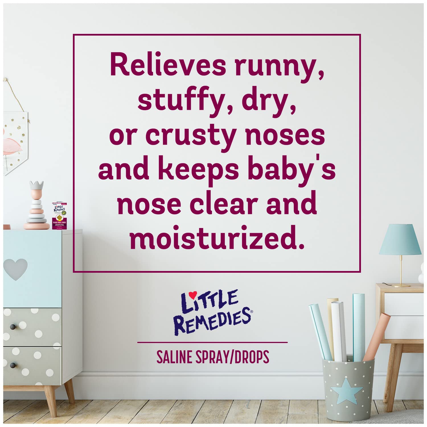 Little Remedies Sterile Baby Saline Nasal Spray and Drops, Safe for Newborns to Relieve Stuffy and Dry Noses, 0.5 Fl Oz, Pack of 3