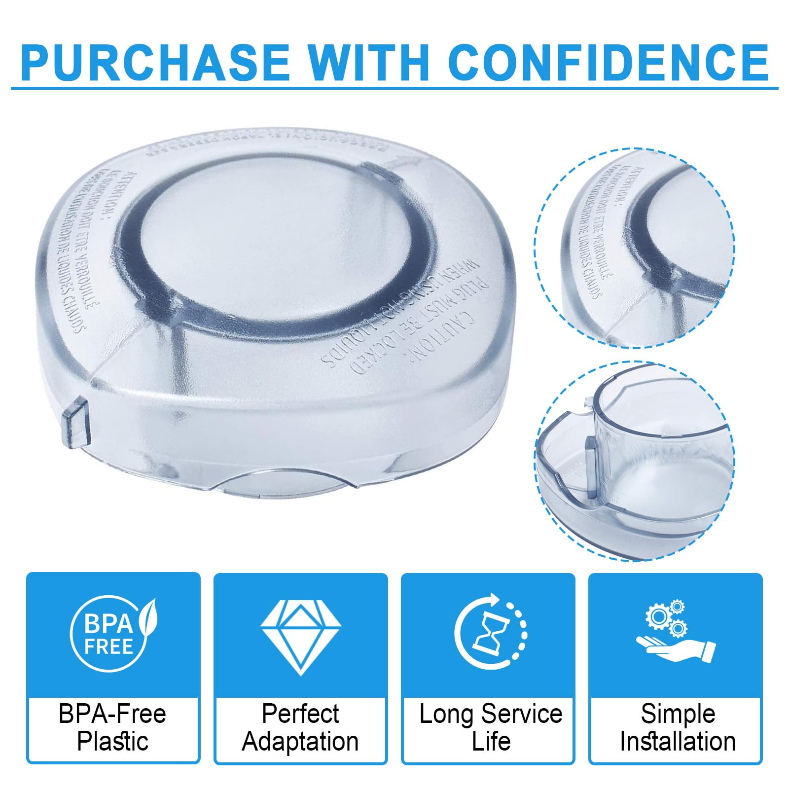 Lid Plug Replacement for Vita-mix 64 oz Container Blender Accessories Fits for Drink Machine 2 Speed, Vita Prep,Vita Prep 3, Xl High Profile 64 oz Container