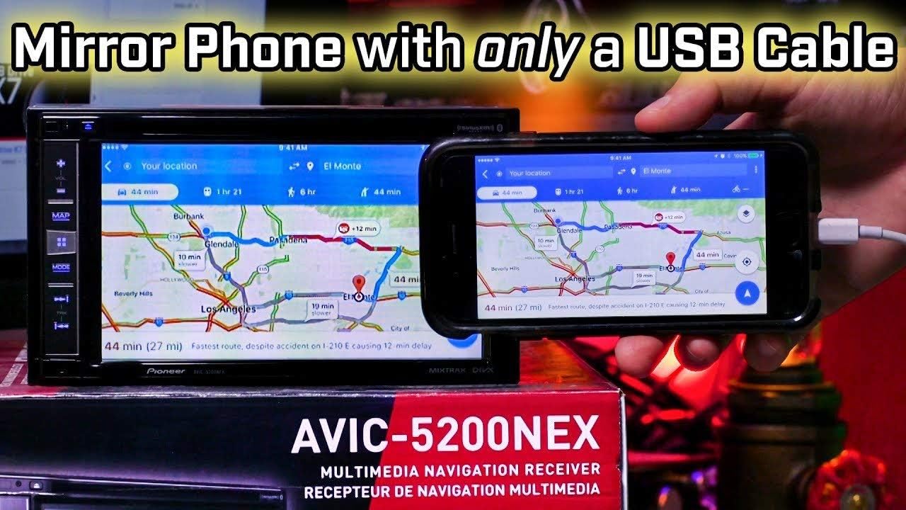 Pioneer AVIC-5200NEX in-Dash Navigation AV Receiver with 6.2" WVGA Touchscreen Display and Accele SPA400 Plug & Play iPhone and Android to Monitor Mirroring Adapter and a SOTS Lanyard (Renewed)