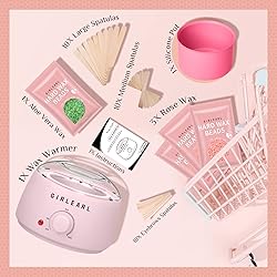 Waxing Kit for Women and Men, GIRLEARLE Wax Warmer
