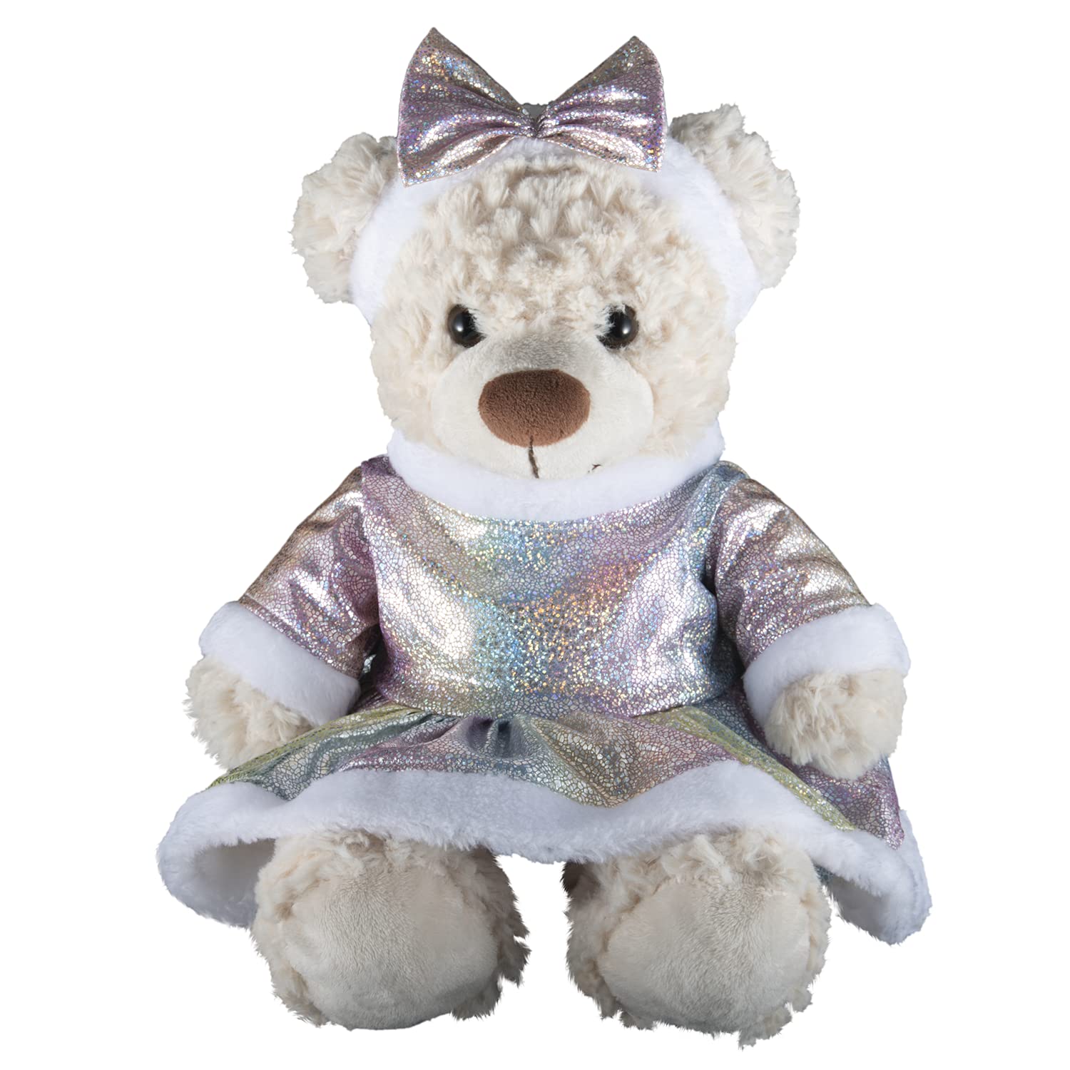Princess Silver Snow Dress with Headband Outfit - 16"/40cm - Teddy Bear Clothes - BEAR NOT INCLUDED