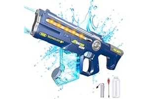 COOLFOX Powerful Electric Water Gun for Adult - Auto Refill Squirt Gun with Battery Powered Large Capacity Strongest Super Water Soaker Blaster Gun with Light for Kid Boy Toy for Pool Swimming Summer Outdoor