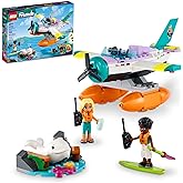 LEGO Friends Sea Rescue Plane 41752 Building Toy, Creative Fun for Girls and Boys Ages 6+, Includes 2 Mini-Dolls and a White Whale Plus Lots of Accessories, A Fun Gift for Kids Who Love Sea Life