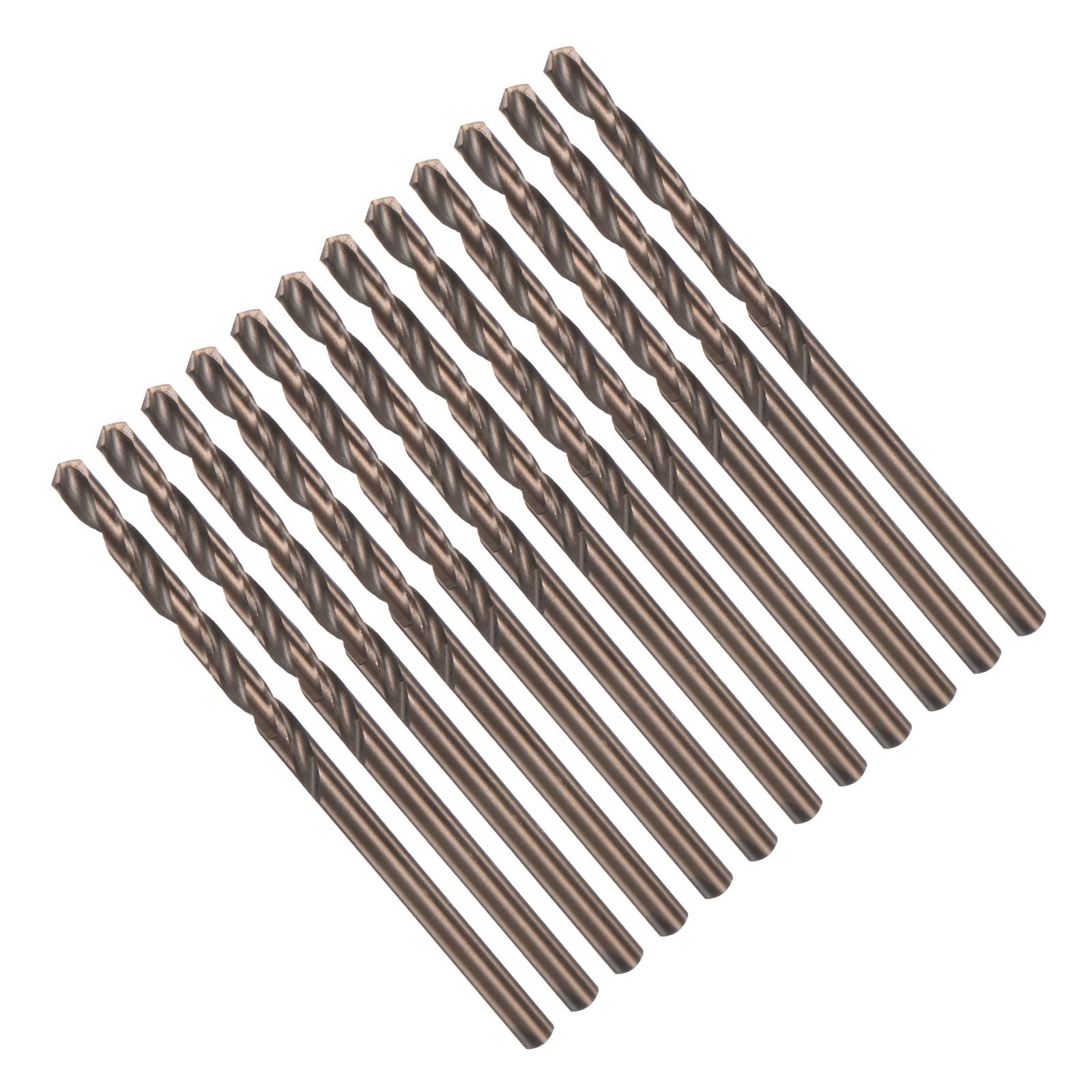 CoCud Cobalt Twist Drill Bits, 3mm Cutting Diameter 0.12" Shank, M35 High-Speed Steel Jobber Drill Bit Set (Applications: for Metal Wood Plastic), 12-Pieces