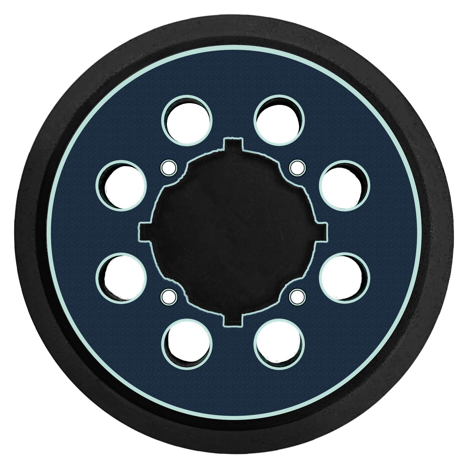 1 x SabreCut OSSCS003 125mm Medium 8 Hole Random Orbital Sander Hook & Loop Backing Pad Compatible with DeWalt DWE6423 6423K DWE6421 6421K DCW210B