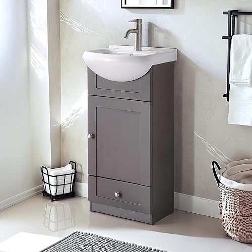 Mogiyin Home 18 Inch Small Bathroom Vanity with Sink, Modern Bath ...