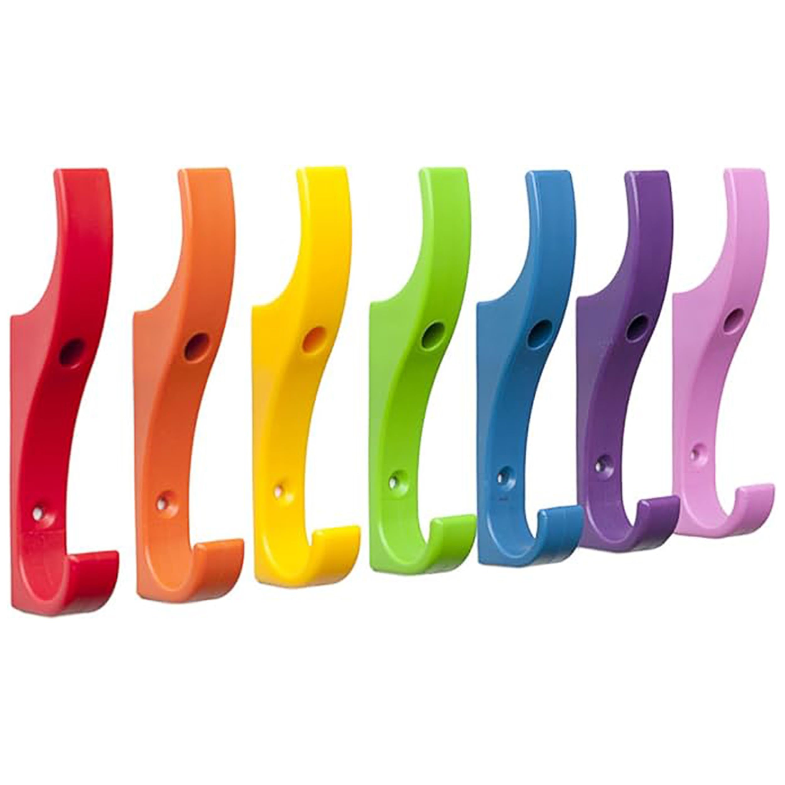 Toughook Original Unbreakable Hooks 10 Pack (Rainbow) Tough Heavy Duty Plastic Hook. Wall Mounted Pegs for Bathroom, Kitchen, Bedroom, Bag, Hat, Coats. Kid-Friendly Design for School, Home & Office โ image 1